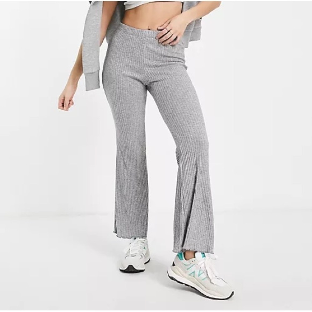 Aerie High Rise Ribbed Flare Pant